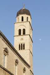 Church tower, Franciscan monastery, Old Town, Dubrovnik, Croatia, Europe