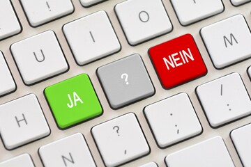 Yes or No choice in German on keyboard