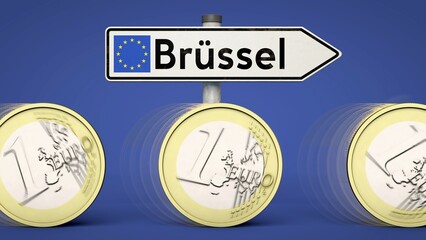 Symbolic image on the subject of funds, financial resources, donors, payments, etc. to the EU
