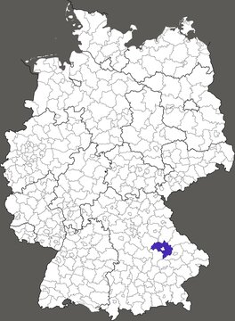 County of Regensburg, in Bavaria, location of the county within Germany