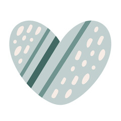 Cute heart clipart. Valentines day clipart. Valentine heart in cartoon flat style. Hand draw vector illustration