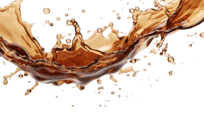 Coffee splash isolated on transparent background
