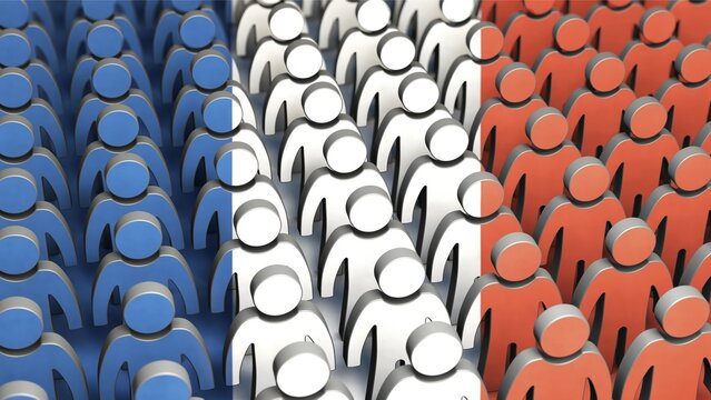 Symbolic image on the topic of demography in France