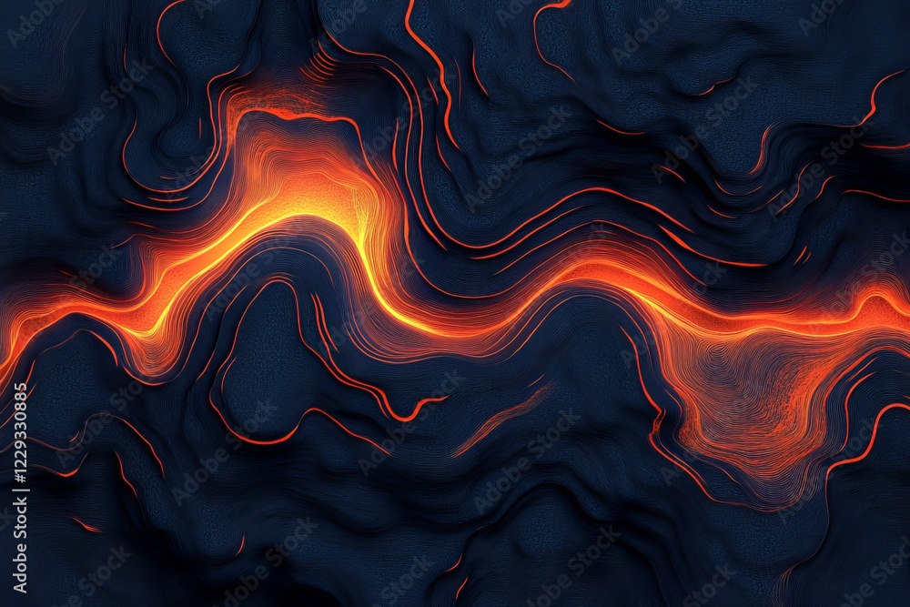 Aufkleber vibrant swirling patterns of orange light on a dark textured background create an abstract represent