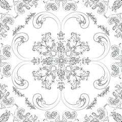 Hand drawn seamless floral pattern on a white background, vector textile template