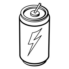 Stylized Energy Can Outline Illustration
