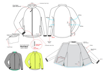 WINDBREAKER JACKET WITH DETAIL SPECIFICATION AND COMBO COLOUR © Iwan