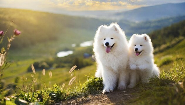 KI generated, animal, animals, mammal, mammals, biotope, habitat, one, single animal, foraging, wildlife, Samoyed, dog, dogs, sled dog, Alaska, Samoyed dog, Samoyed spitz, (Samoyedskaja sobaka)