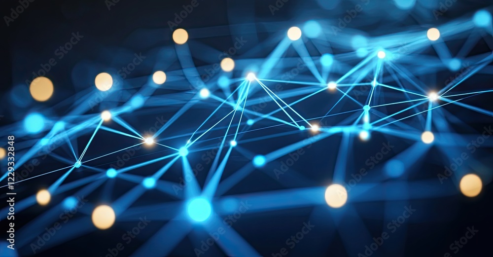 Poster digital network data background in abstract 3d render