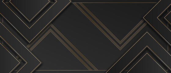 Modern black and white cover design set. Luxury creative golden line pattern