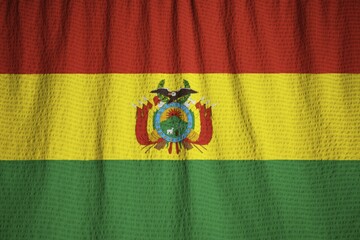Fototapeta premium Ruffled Flag of Bolivia Blowing in Wind