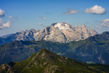 Obraz premium Marmolada mountain, Dolomites, Trento Belluno, Trentino Veneto, Italy.