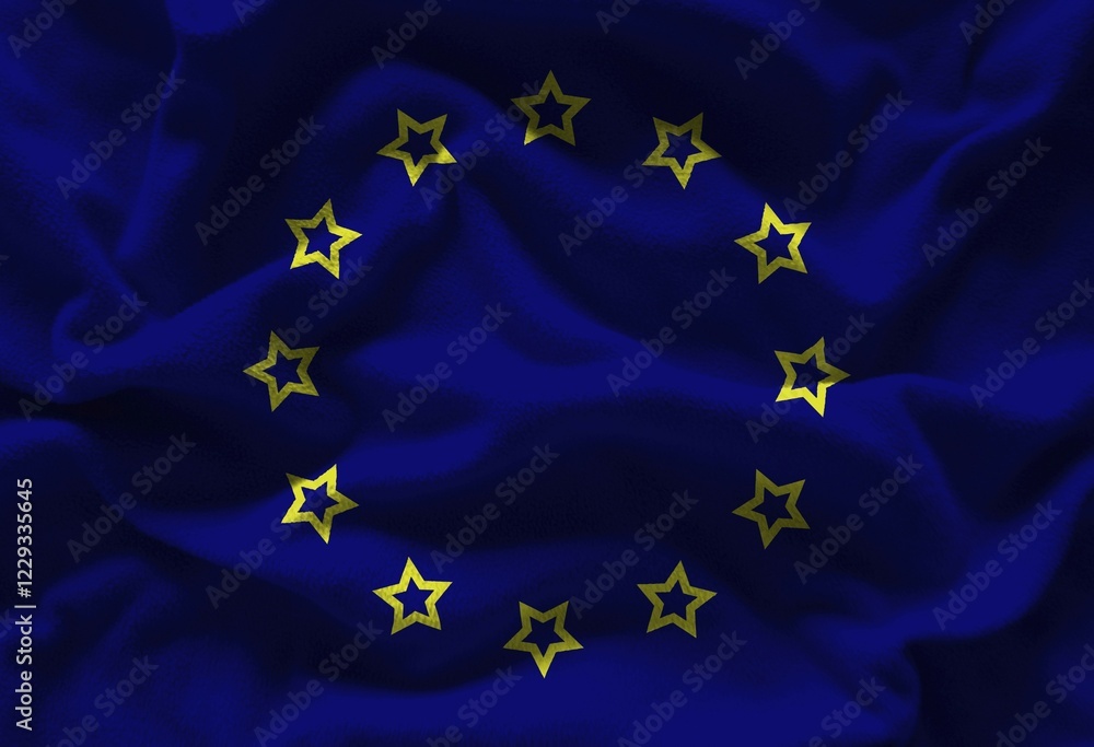 Poster european union flag with texture on background
