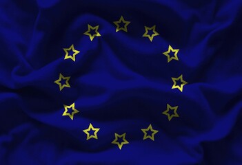 European union flag with texture on background