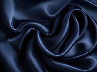 Fototapeta premium Beautiful, Smooth Bridal Banner. blue Glistening Fabric Background with Wrinkles and Folds.
