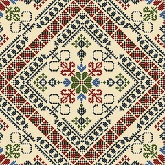 Traditional Latvian embroidery seamless pattern, vector illustration