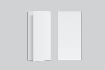 Open Leaflet, bi fold mockup template .Blank paper, thank you card, notecards, note paper, greeting card, wedding invitation, postcard, brochure or any creative work for presentation of your design
