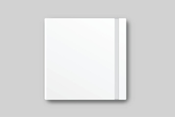 Vector realistic 3d hardcover notebook and bookmark with white blank paper isolated on background. For the business presentation journal, notepad, booklet, catalogue, publisher, advertising corporate
