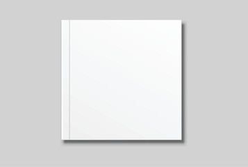 Vector realistic 3d magazine mockup with white blank cover isolated on background. For the business presentation magazine, notebook, booklet, brochure, catalogue or a publisher advertising corporate
