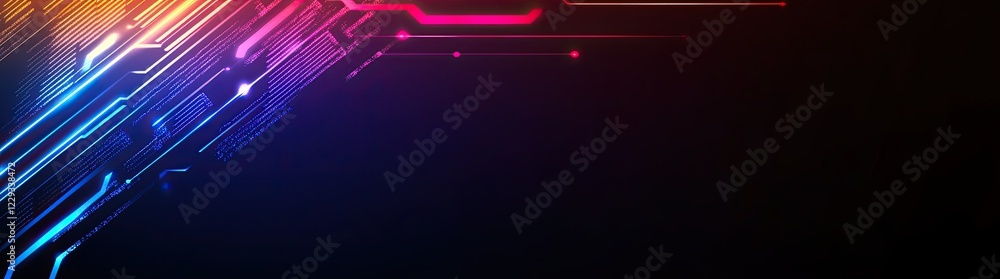 Poster tech abstract wallpaper with printed circuit boards, depth of field, and bokeh effects