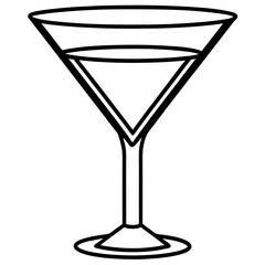 Stylized Martini Cup Outline Vector