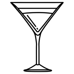 Stylized Martini Cup Outline Vector
