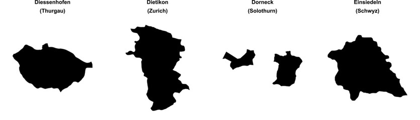 Diessenhofen, Dietikon, Dorneck, Einsiedeln outline maps