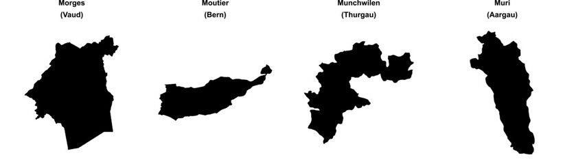 Morges, Moutier, Munchwilen, Muri outline maps