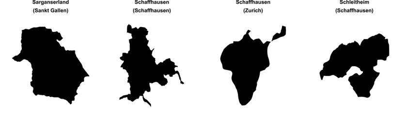 Sarganserland, Schaffhausen, Schaffhausen, Zurich, Schleitheim outline maps