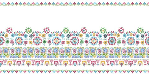 Hungarian vector embroidery pattern for borders, isolated on white background