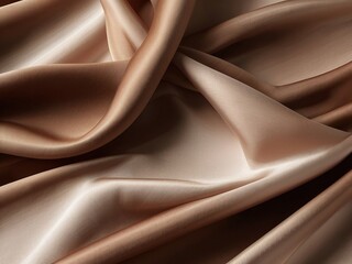 Obraz premium Beautiful, Smooth Bridal Banner. cream Glistening Fabric Background with Wrinkles and Folds.