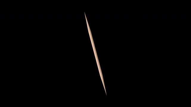 Toothpick Rotating on a Transparent Background. Seamless Loop. Toothpick 3D. 4K