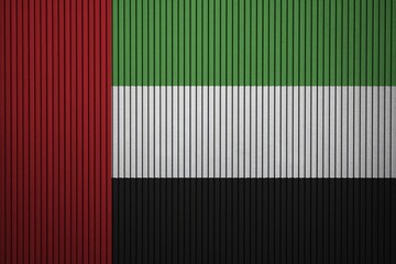 UAE Flag painted on the cracked grunge concrete wall, United Arab Emirates, Asia