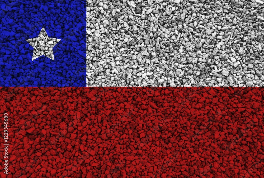 Poster chile flag with texture on a background