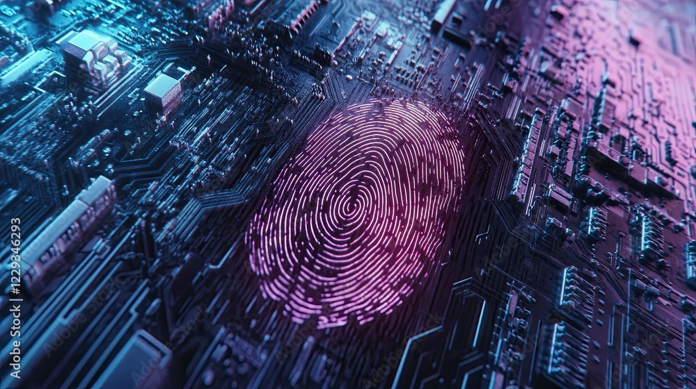 Poster fingerprint security for personal data in cyber tech