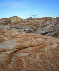 Colorful, Red Orange Rock Formations, Sandstone Rock, Hiking Trail, White Dome Trail, Valley of Fire State Park, Mojave Desert, Nevada, USA, North America