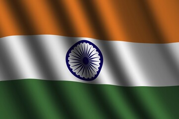The Indian flag flying in the wind