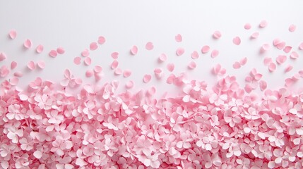 Springtime Rebirth Cherry blossom trees in full bloom, pink petals falling gently, delicate and beautiful spring scene