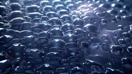 Fototapeta premium close-up macro shot of blue bubbles. 