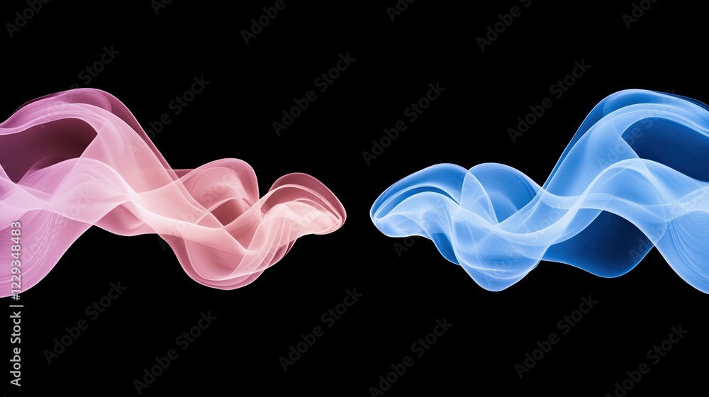 Poster abstract wave imitation on dark background. particle network design. big data. bright shine in black