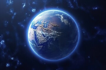 Obraz premium The Blue planet viewed from the space, AI Generated, AI generated