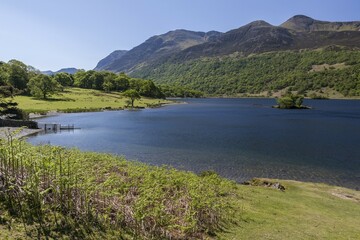 Fototapeta premium Lake of Crummock Water, Lake District National Park, Buttermere, Cumbria, England, United Kingdom, Europe