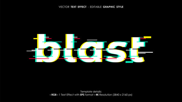 Editable blast text effect template