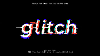 Editable glitch text effect template
