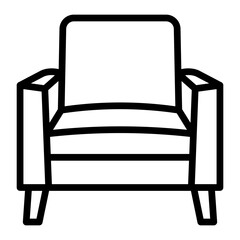 Armchair Vector Line Icon Design