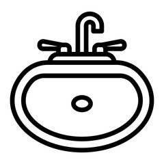 Sink Vector Line Icon Design