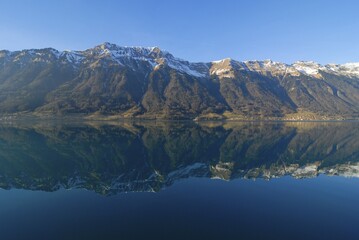 Obraz premium View over the lake of Brienz - Canton of Bern, Switzerland, Europe., Europe