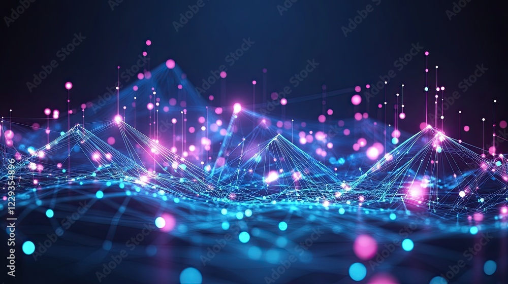 Aufkleber smooth musical wave. clear data flow. 3d visualization
