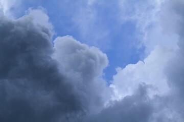 Sky with dark and white clouds
