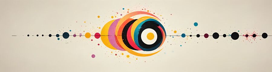 Obraz premium illustrazione sfondo con elementi astratti e motivi geometrici a tema surreale